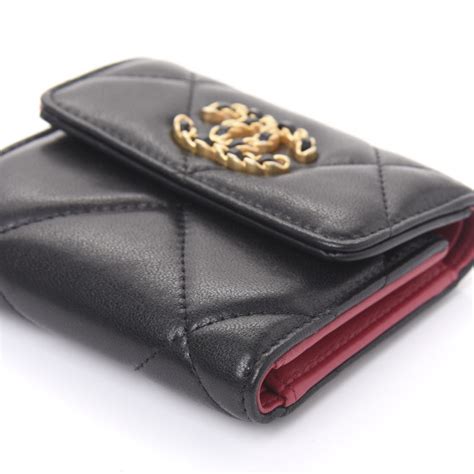 chanel flap wallet black|Chanel small zipper wallet.